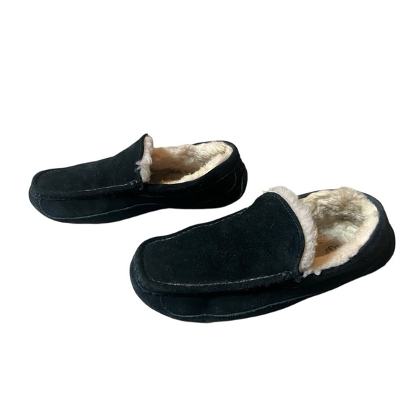 🖤 UGG Black Suede Shearling SlippersMen’s Size 10Cozy Indoor / Outdoor